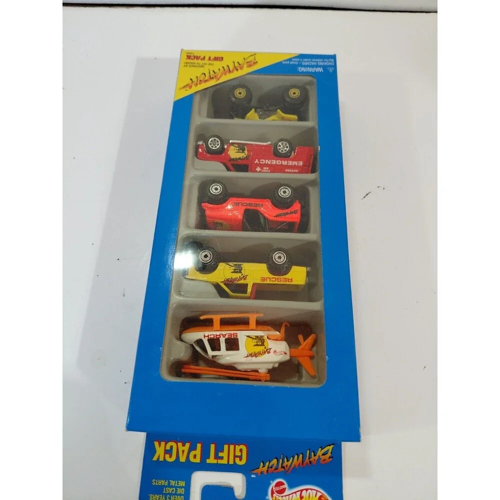 NIP Hot Wheels Baywatch 1:64 Die Cast Gift Pack (Helicopter Pickup Truck ATV)
